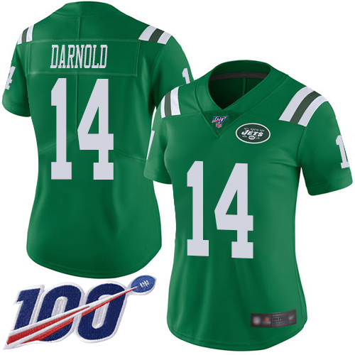 New York Jets Limited Green Women Sam Darnold Jersey NFL Football #14 100th Season Rush Vapor Untouchable->women nfl jersey->Women Jersey